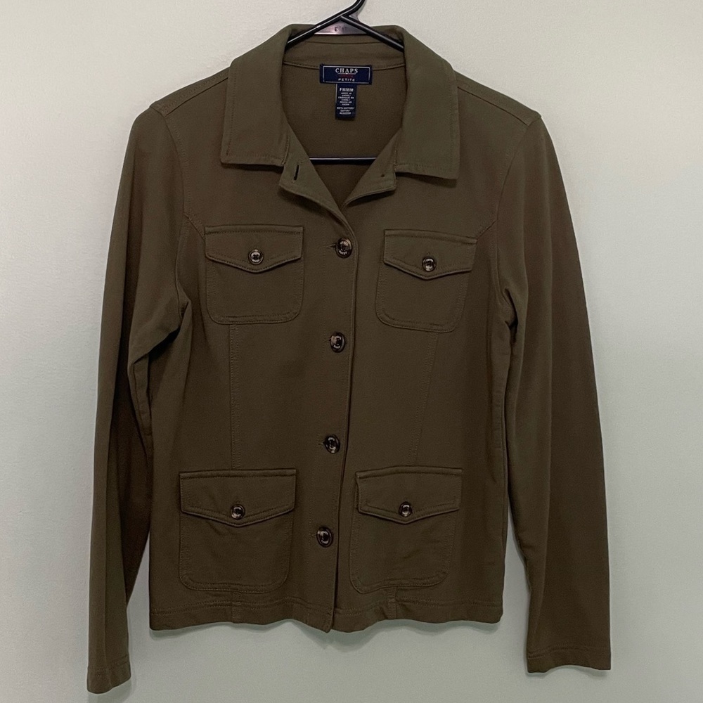 Chaps by Ralph Lauren Olive green button down jacket Petite/Medium